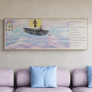 Jesus Walks on Water | Christian art | Modern Wall Art Decor | Minimalist